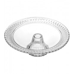 Prato 31,4x31,4x9,7cm Para Bolo De Cristal Ecológico Com Pé Radial